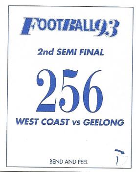 1993 Select AFL Stickers #256 2nd Semi Final Back